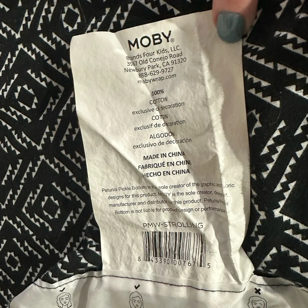 Moby x Petunia‎ Pickle Mosaic Classic Baby-Wearing Wrap Black White